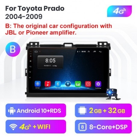 Radio Navegador Android para Toyota Land Cruiser Prado 120 (2004 - 2009)