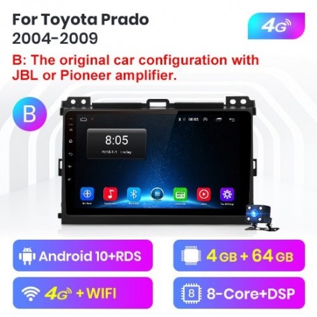 Radio Navegador Android para Toyota Land Cruiser Prado 120 (2004 - 2009)