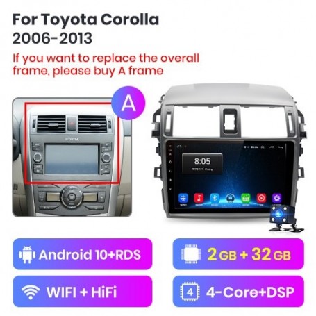 Radio Navegador Android para Toyota Corolla E140 E150 (2006-2013)