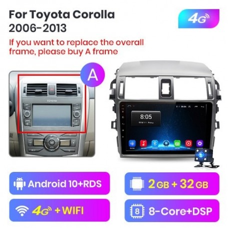 Radio Navegador Android para Toyota Corolla E140 E150 (2006-2013)