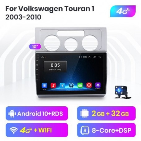 Radio Navegador Android para Volkswagen VW Touran 1 (2003-2010)