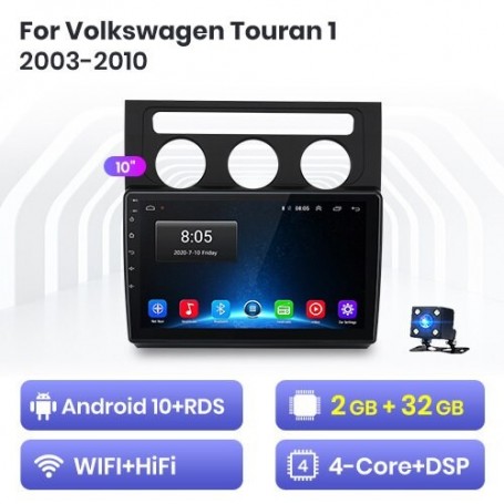 Radio Navegador Android para Volkswagen VW Touran 1 (2003-2010)