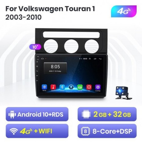 Radio Navegador Android para Volkswagen VW Touran 1 (2003-2010)