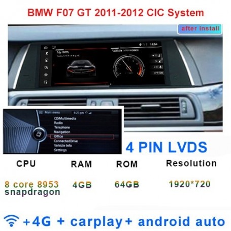 Radio Navegador Android para BMW F07 GT 2011-2017 (4GB+64GB)