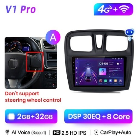 Radio Navegador Android para Renault Logan 2 (2012-2019) y Sandero (2014-2019)