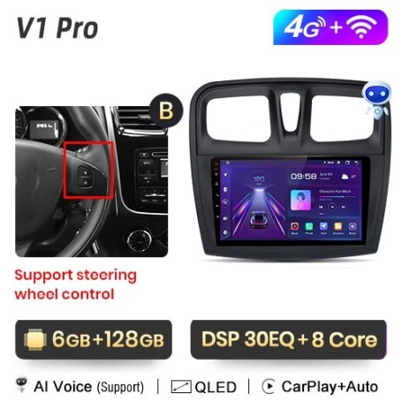 Radio Navegador Android para Renault Logan 2 (2012-2019) y Sandero (2014-2019)