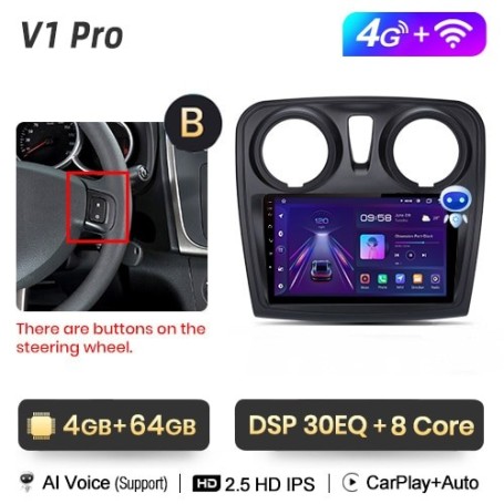 Radio Navegador Android Para Renault Logan 2 (2012-2019) Sandero (2014-2019)