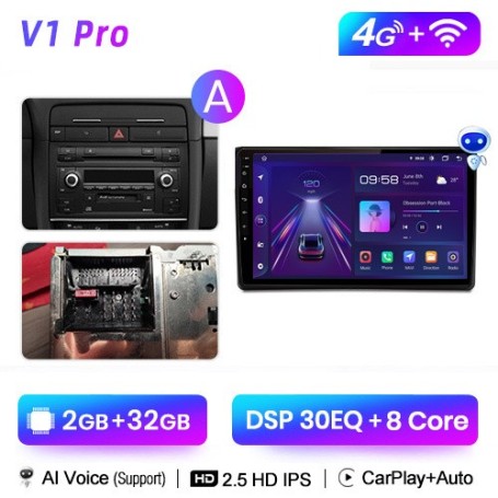 Radio Navegador Android Para Audi A4 B6 (2000-2009) / Seat Exeo (2010)