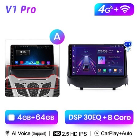 Radio Navegador Android para Ford Fiesta Ecosport (2009- 2017)