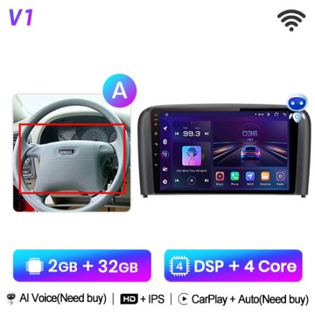 Radio Navegador Android para Volvo S80 (1998-2006)