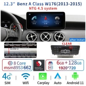 Radio Navegador Android para Mercedes Benz A CLA GLA W176 X156 C117 (12,3 pulgadas)