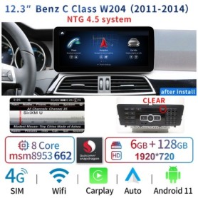 Radio Navegador Android para Mercedes Benz Clase C / GLC / V - W204, W205, X253, W446 (2007-2018) 12.3"