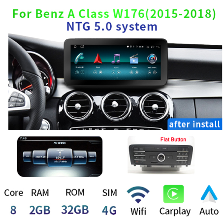 Radio Navegador Android para Mercedes-Benz A CLA GLA W176 W117 X156 (2GB + 32GB)