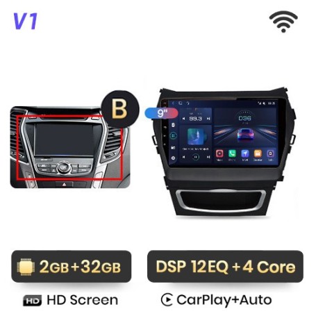 Radio Navegador Android Para Hyundai Santa Fe 3 (2013 - 2016)