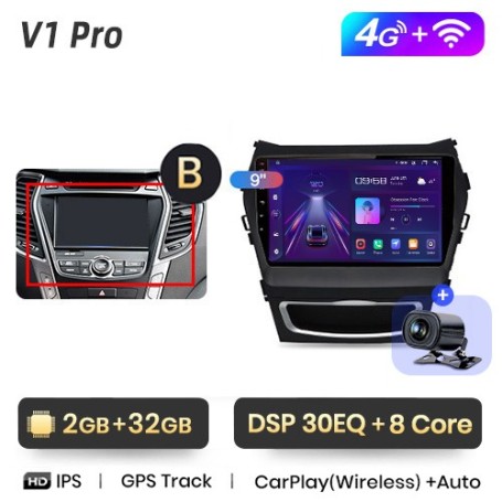 Radio Navegador Android Para Hyundai Santa Fe 3 (2013 - 2016)