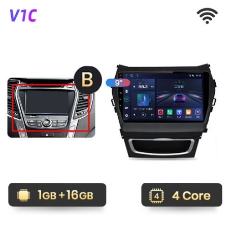 Radio Navegador Android Para Hyundai Santa Fe 3 (2013 - 2016)