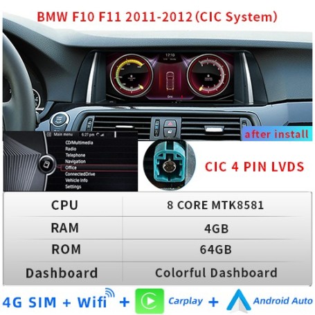 Radio Navegador Android para BMW F10 F11 (2011-2016)