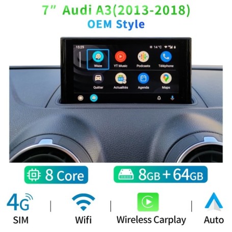 Radio Navegador Android para Audi A3 (2013-2018)