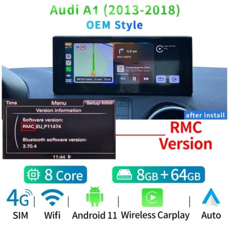 Radio Navegador Android para Audi A1 (2013-2018) y Audi Q2 (2019-2022)
