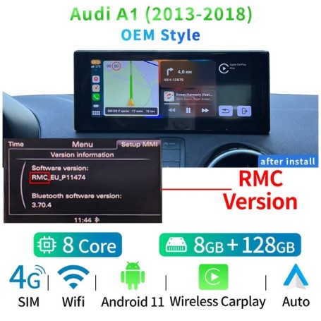 Radio Navegador Android para Audi A1 (2013-2018) y Audi Q2 (2019-2022)