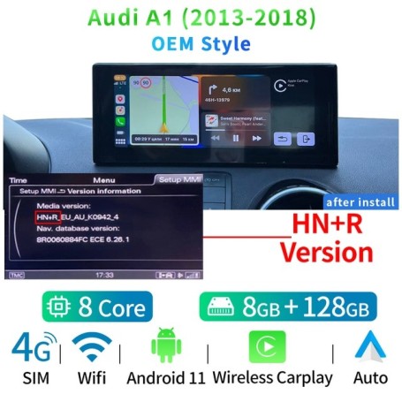 Radio Navegador Android para Audi A1 (2013-2018) y Audi Q2 (2019-2022)