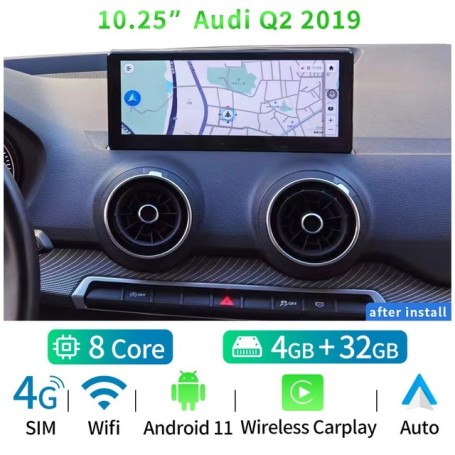 Radio Navegador Android para Audi A1 (2013-2018) y Audi Q2 (2019-2022)