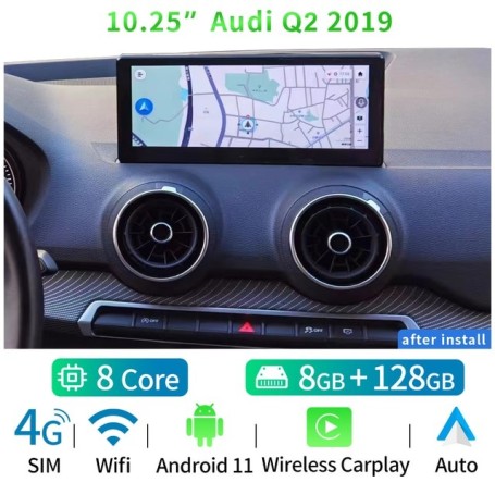 Radio Navegador Android para Audi A1 (2013-2018) y Audi Q2 (2019-2022)