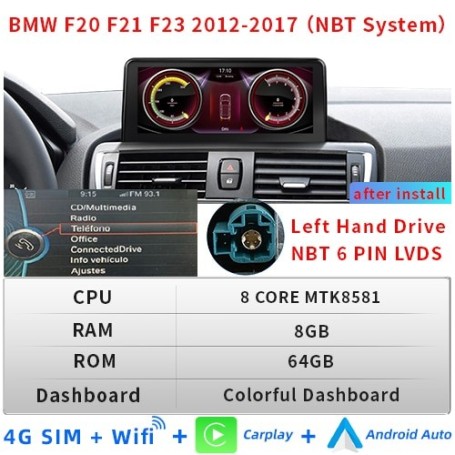 Radio Navegador Android BMW Serie 1 F20 F21 F22 F23 (2012 - 2017)