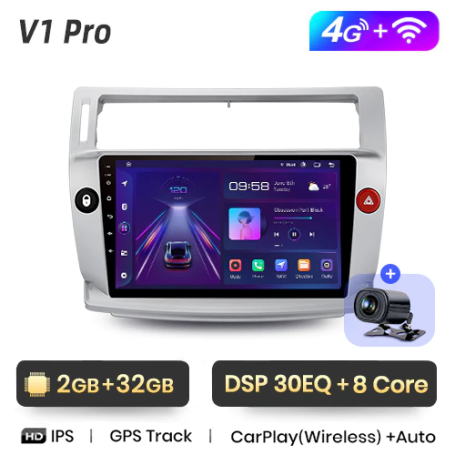 Radio Navegador Android para Citroen C4 (2004 - 2009)