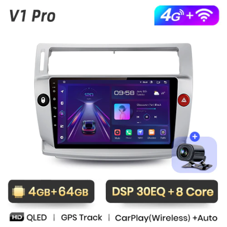 Radio Navegador Android para Citroen C4 (2004 - 2009)