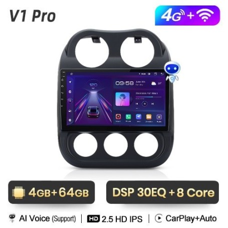 Radio Navegador Android para JEEP Compass Patriot (2010-2016)