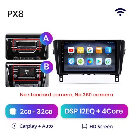 Radio Navegador Android para Nissan Qashqai J11 XTrail T32 (2013 - 2017)