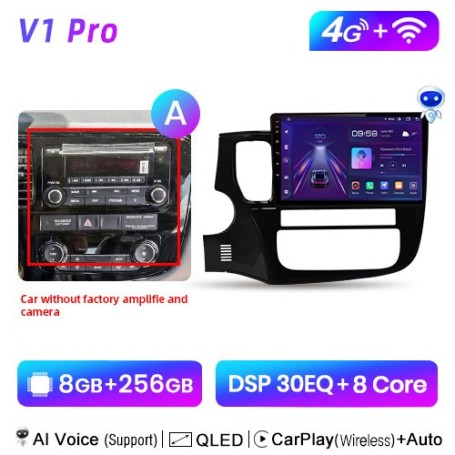 Radio Navegador Android para Mitsubishi Outlander 3 GF0W GG0W 2012-2018