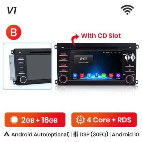 Radio Navegador Android para Porsche Cayenne S GTS (2003-2010)