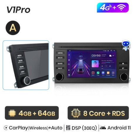 Radio Navegador Android para Porsche Cayenne S GTS (2003-2010)