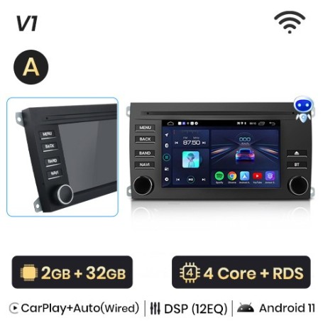 Radio Navegador Android para Porsche Cayenne S GTS (2003-2010)