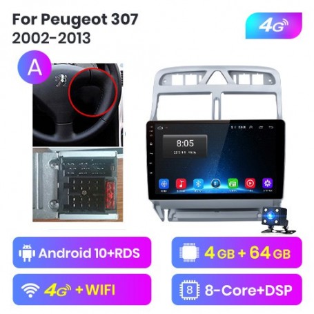 Radio Navegador Android para Peugeot 307 (2002-2013)