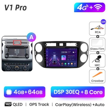 Radio Navegador Android para VW Volkswagen Tiguan 1 NF 2006-2016