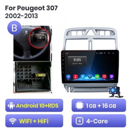 Radio Navegador Android para Peugeot 307 (2002-2013)