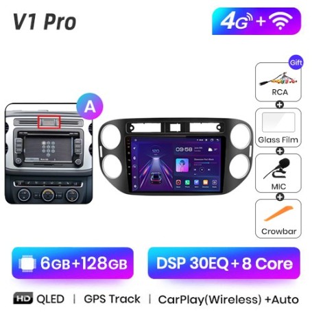 Radio Navegador Android para VW Volkswagen Tiguan 1 NF 2006-2016