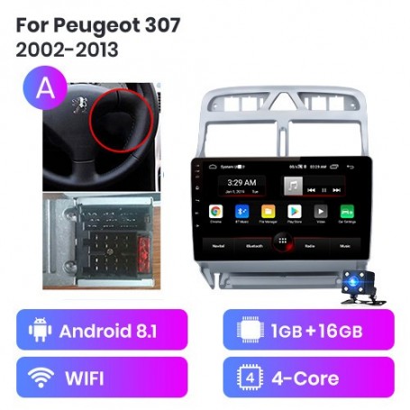Radio Navegador Android para Peugeot 307 (2002-2013)