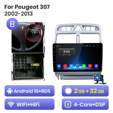 Radio Navegador Android para Peugeot 307 (2002-2013)