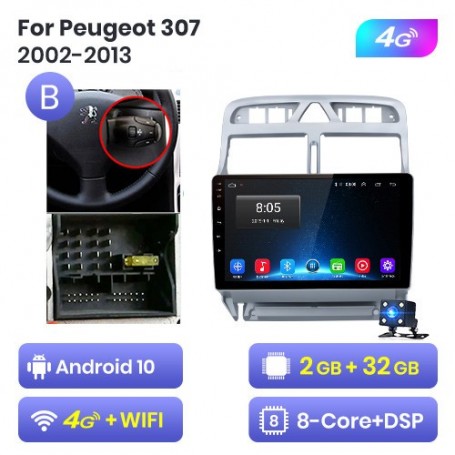 Radio Navegador Android para Peugeot 307 (2002-2013)