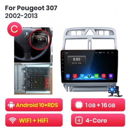Radio Navegador Android para Peugeot 307 (2002-2013)