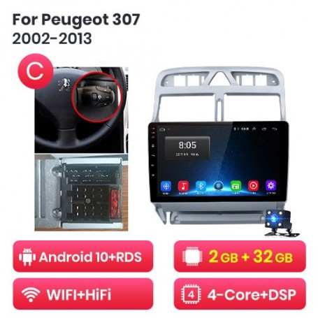 Radio Navegador Android para Peugeot 307 (2002-2013)