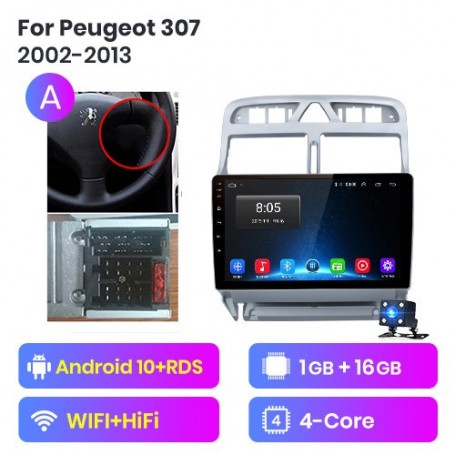 Radio Navegador Android para Peugeot 307 (2002-2013)