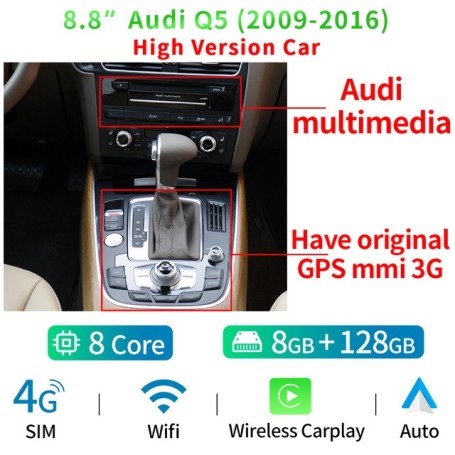 Radio Navegador Android para Audi Q5 (2009-2016)