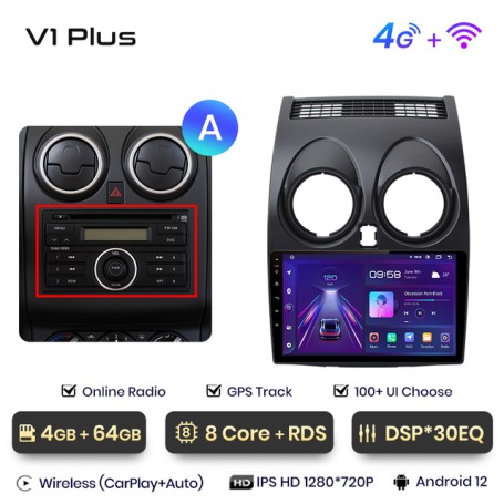 Radio Navegador Android para Nissan Qashqai J10 j11 (2006-2013)