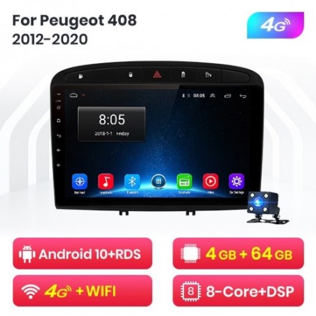 Radio Navegador Android para Peugeot 408 y 308 (2012-2020)