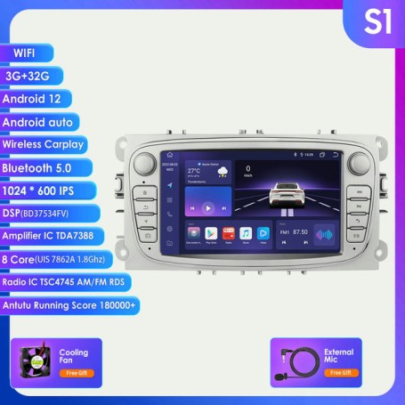 Radio Navegador Android para Ford Focus / Mondeo / S-MAX / C-MAX / Galaxy / Kuga